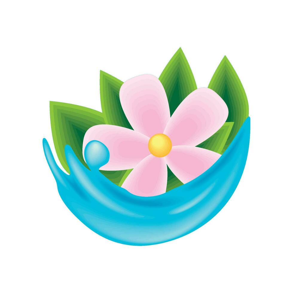 water and flower festive songkran icon vector