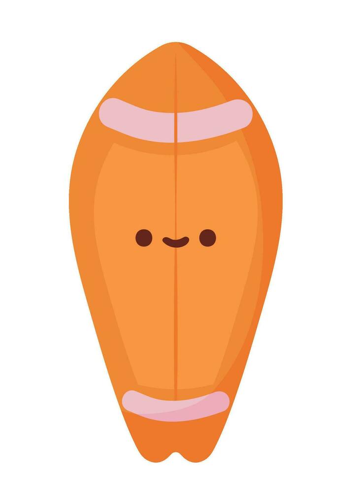 tabla de surf verano kawaii icono aislado vector