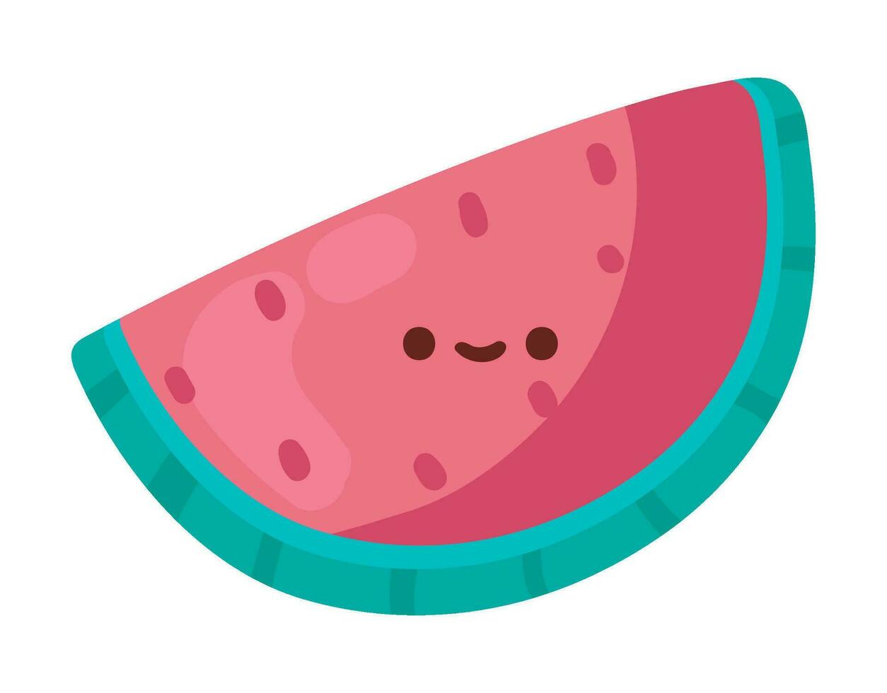 watermelon summer kawaii icon isolated vector