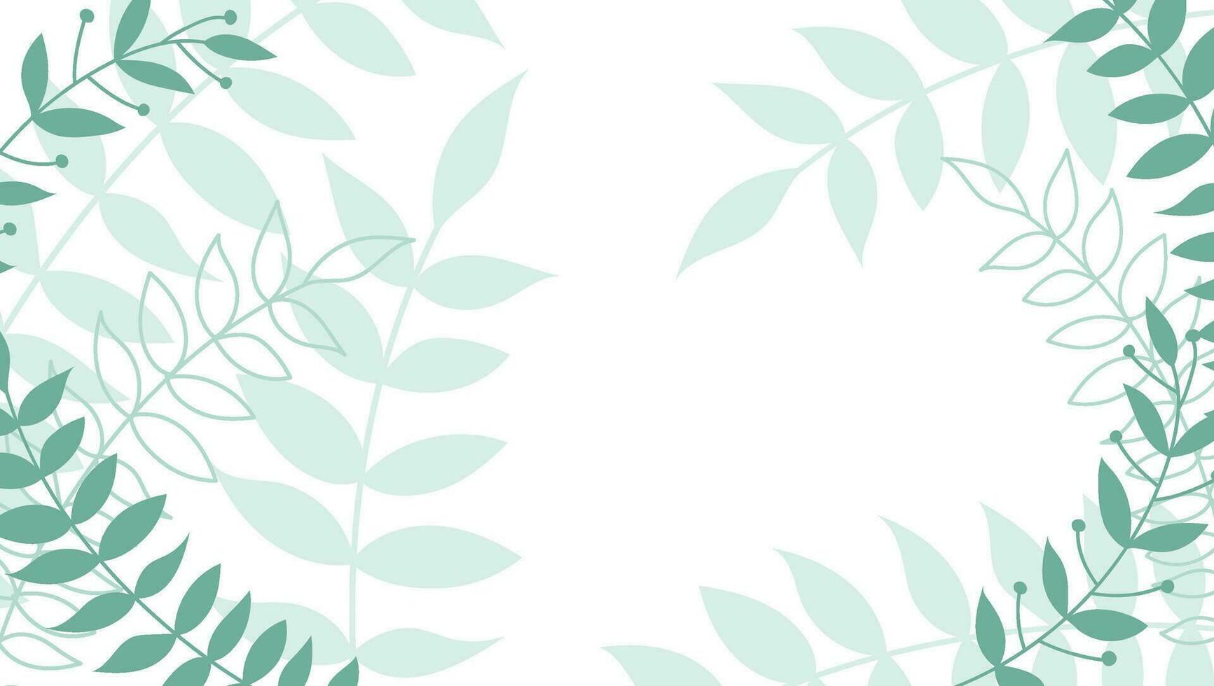 Spring design with space for text with green leaves. Minimalistic background with leaves. Green leaves in the background. Template for text with leaves vector
