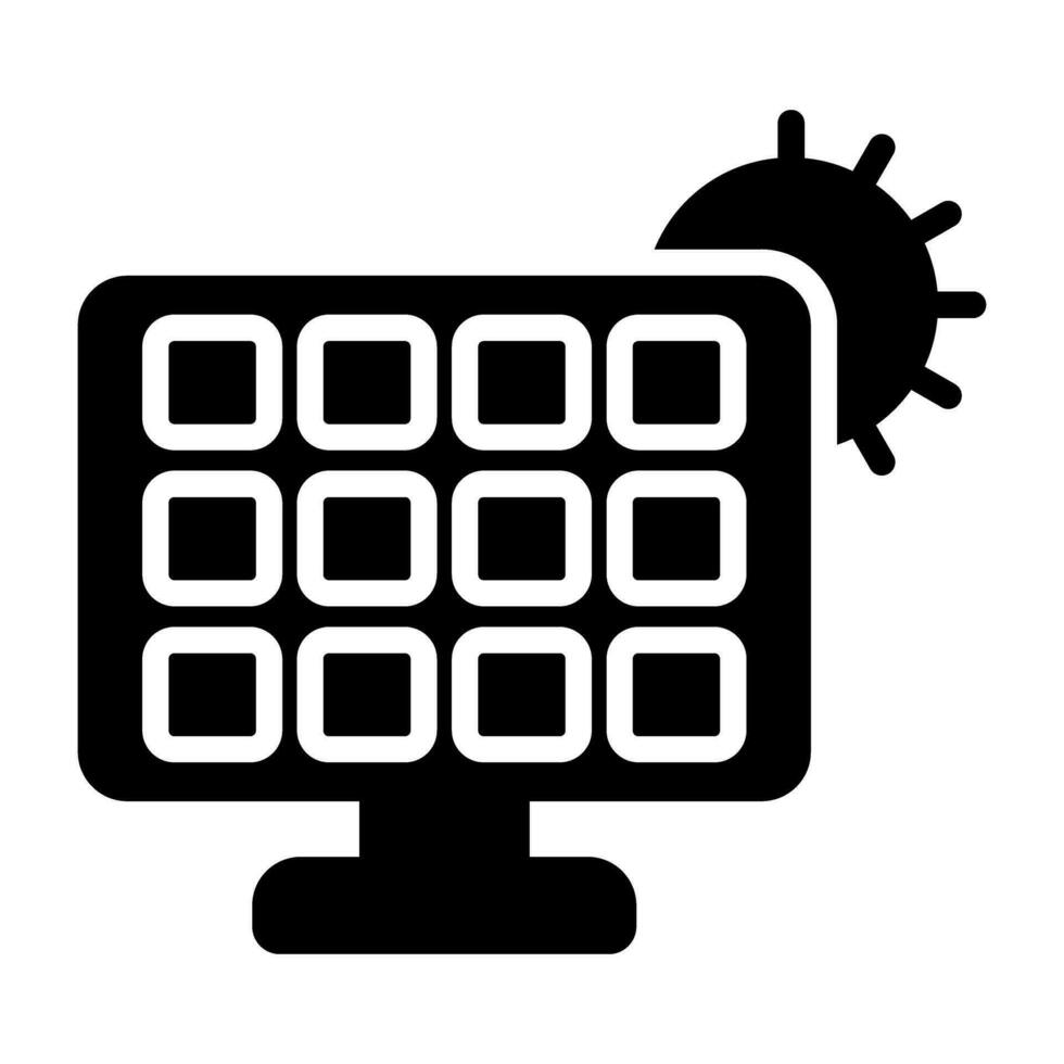 Solar panel charger Vector Icon