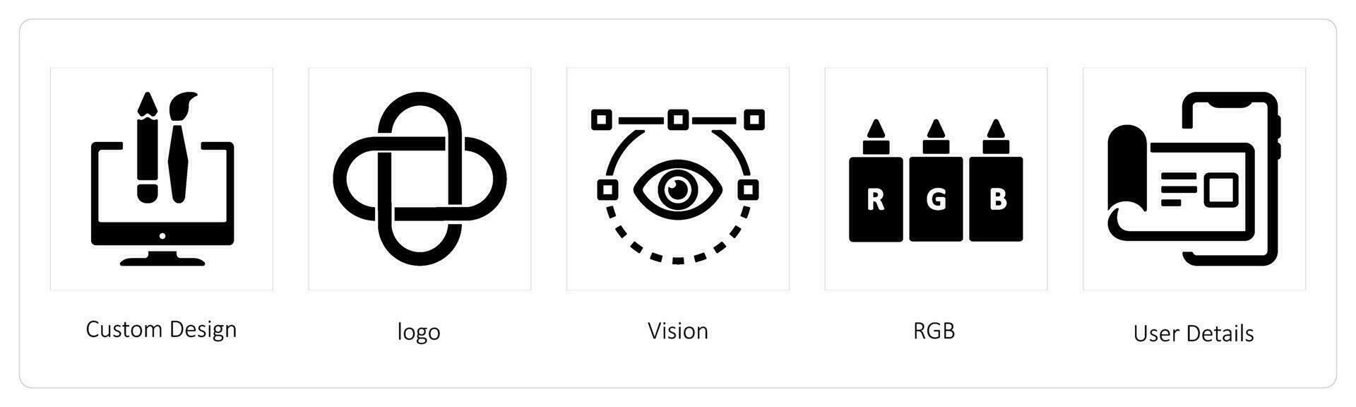 personalizado diseño, logo y visión vector