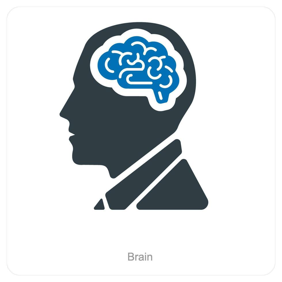 cerebro y mente icono concepto vector