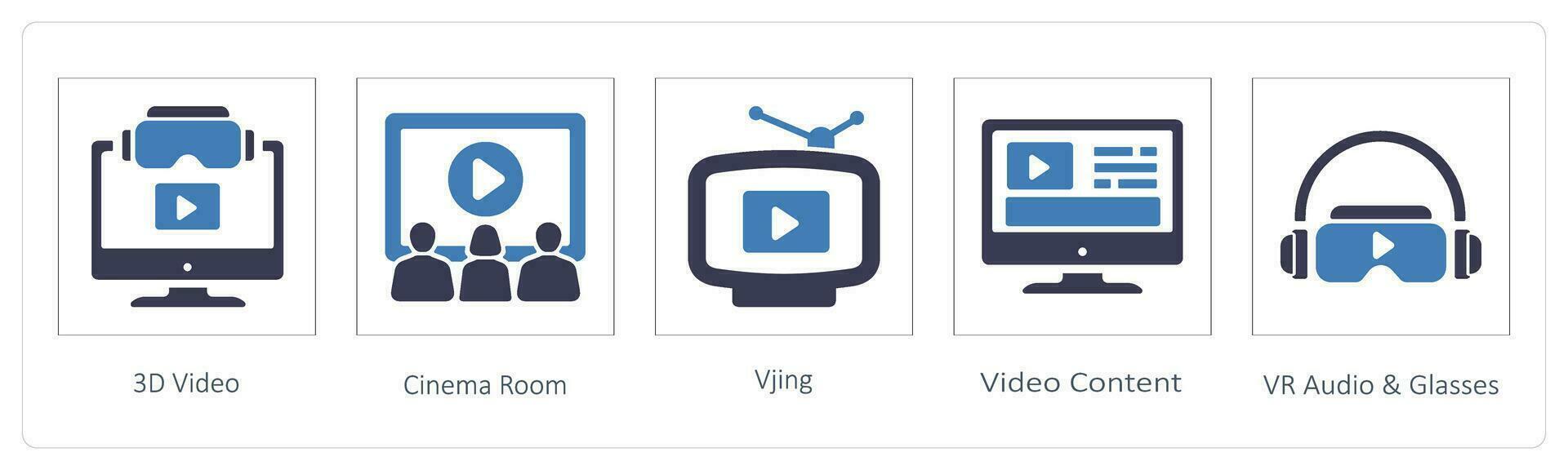 3D Video and cinema room vector