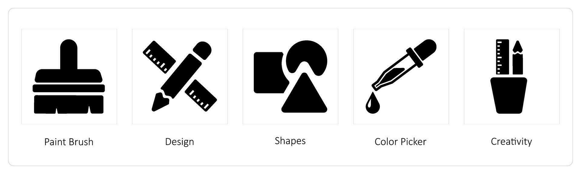 Paint Brush, Shapes, Color Picker vector