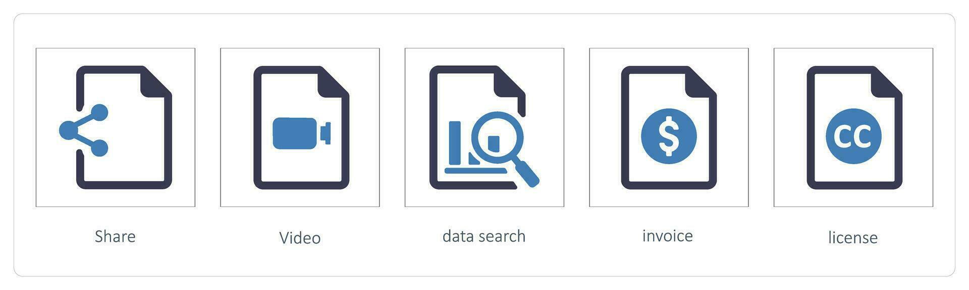 compartir, video, datos buscar, factura vector