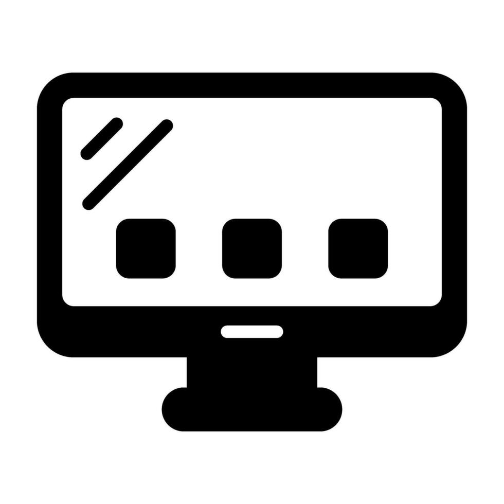 Desktop Computer Vector Icon