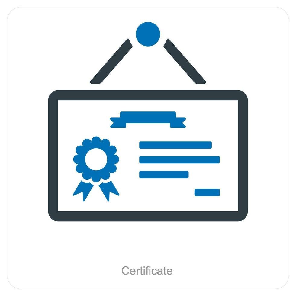 Certificate and document icon concept vector