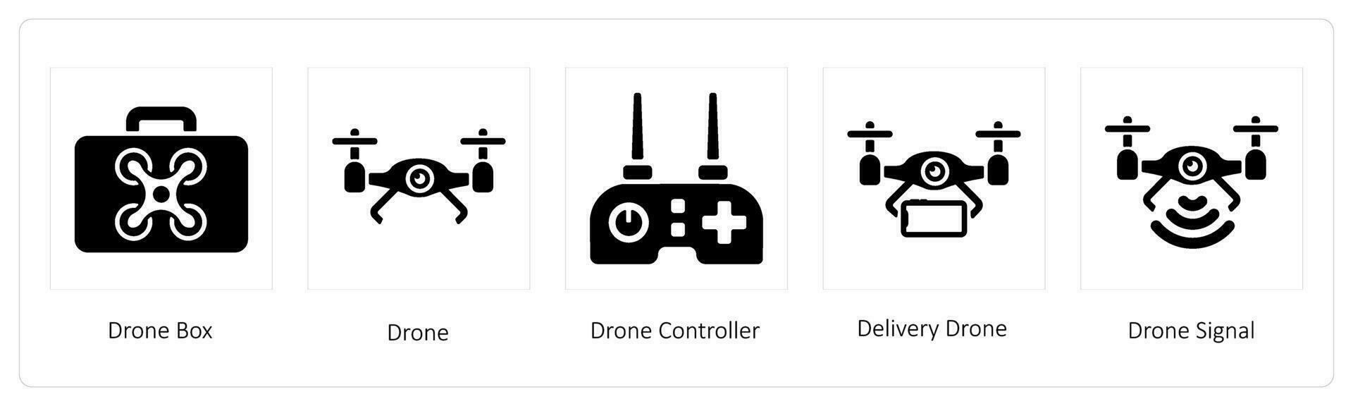 Drone Box, drone and Drone Controller vector