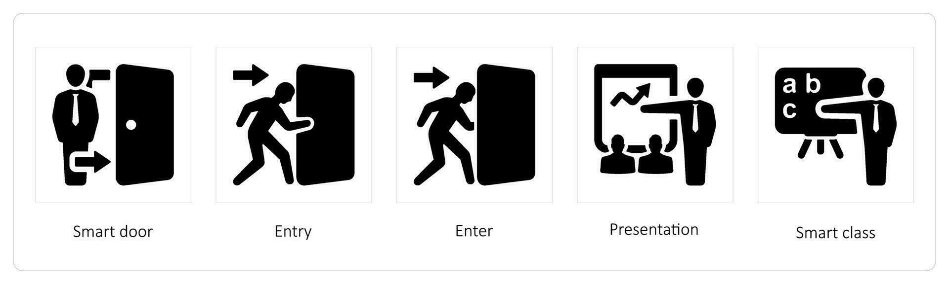 smart door, entry and enter vector