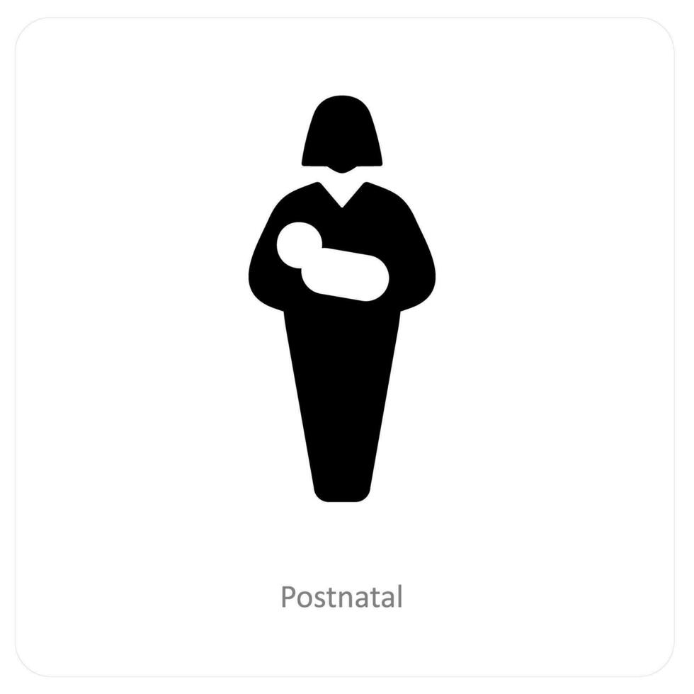 postnatal and pregnant icon concept vector