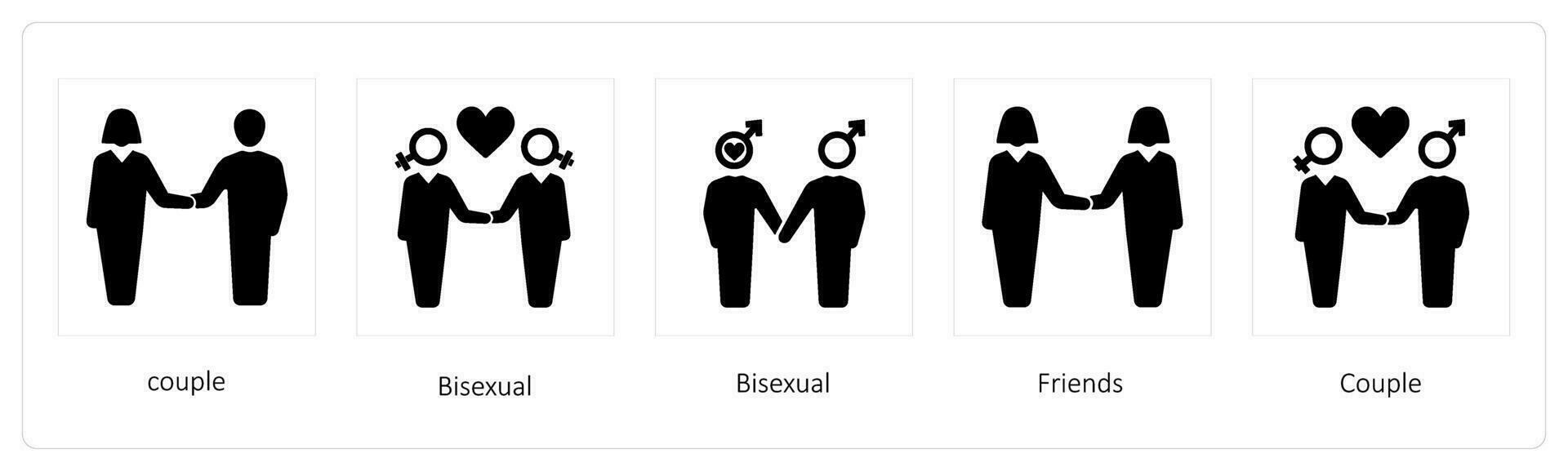 bisexual, género, amigos vector