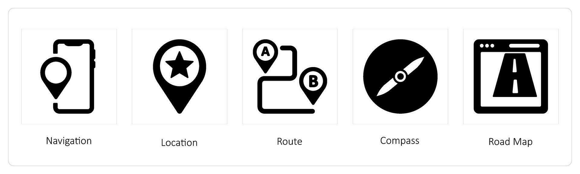 Location, Map, Route vector