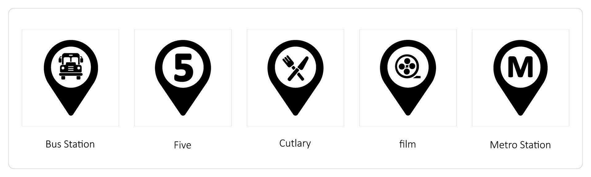 Bus Station, Five, Cutlary vector