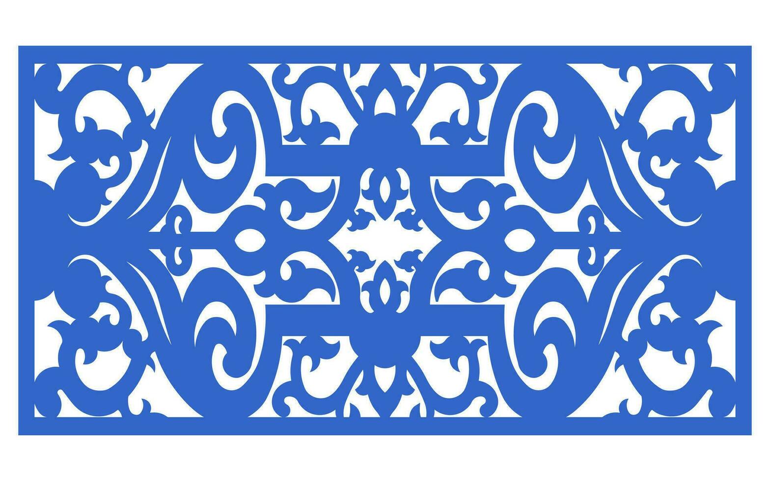 Decorative floral patterns, geometric template for cnc laser cutting vector