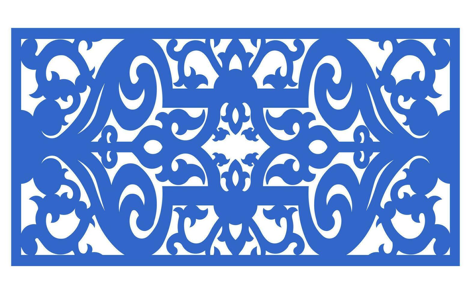 Decorative floral patterns, geometric template for cnc laser cutting vector