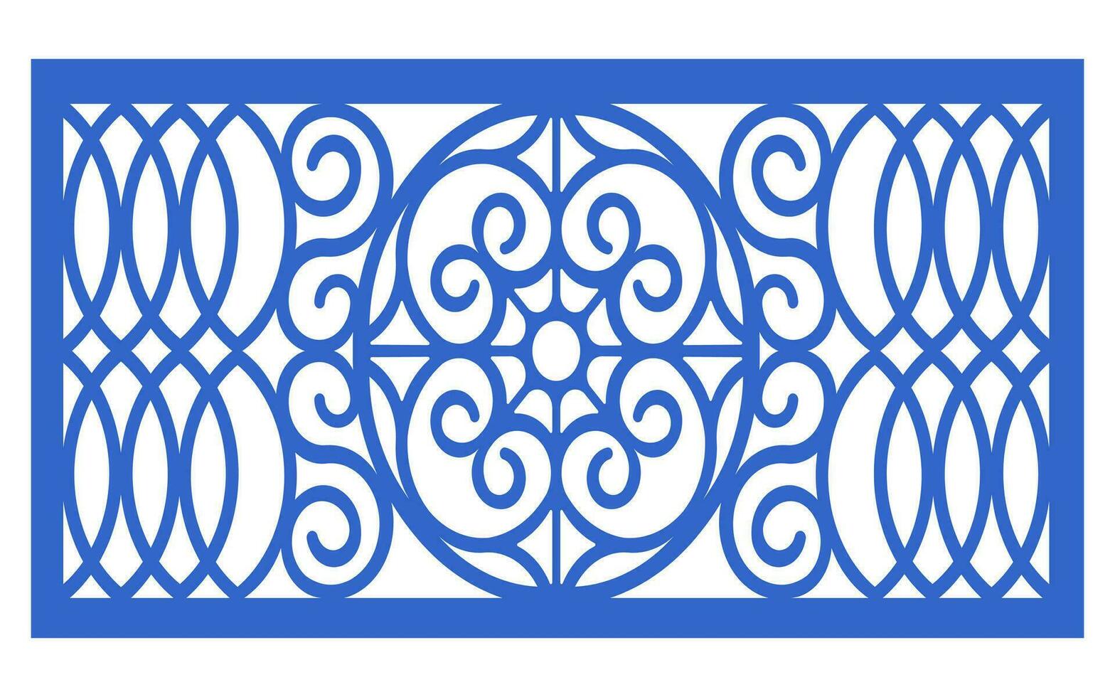 Decorative floral patterns, geometric template for cnc laser cutting vector