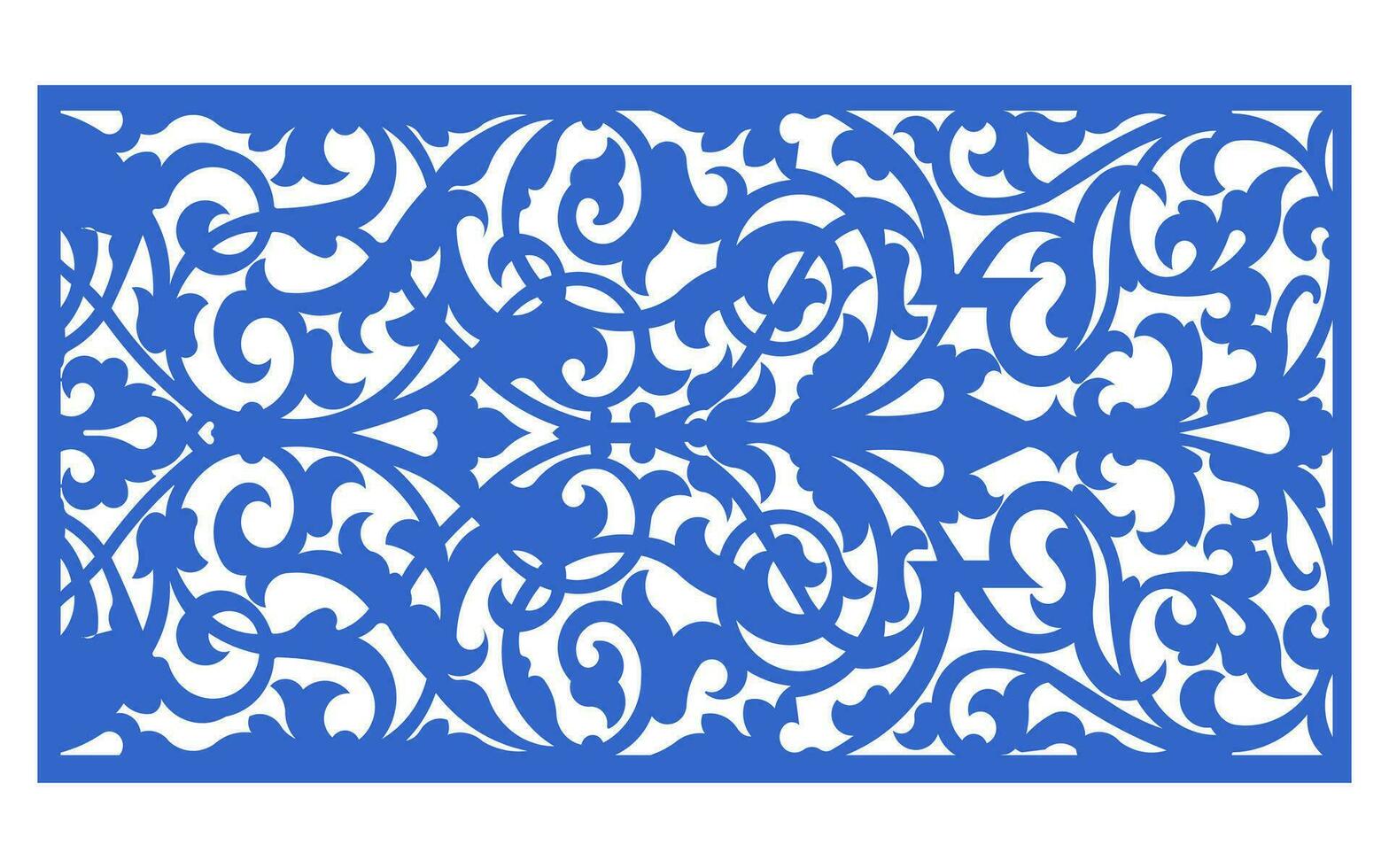 Decorative floral patterns, geometric template for cnc laser cutting vector