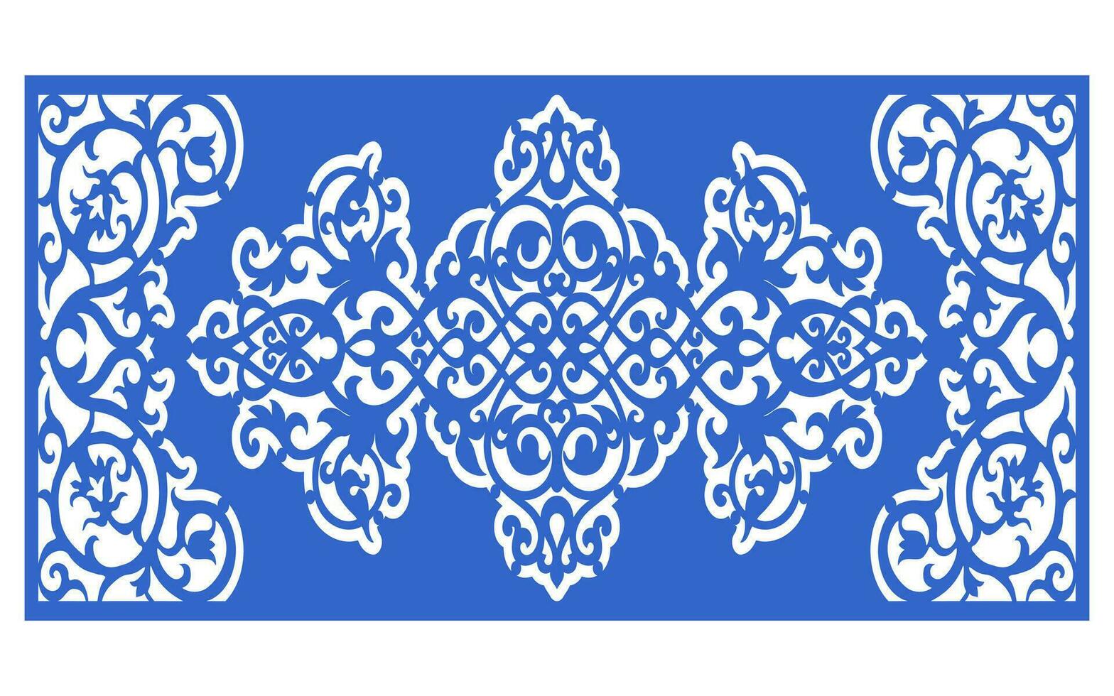 Decorative floral patterns, geometric template for cnc laser cutting vector
