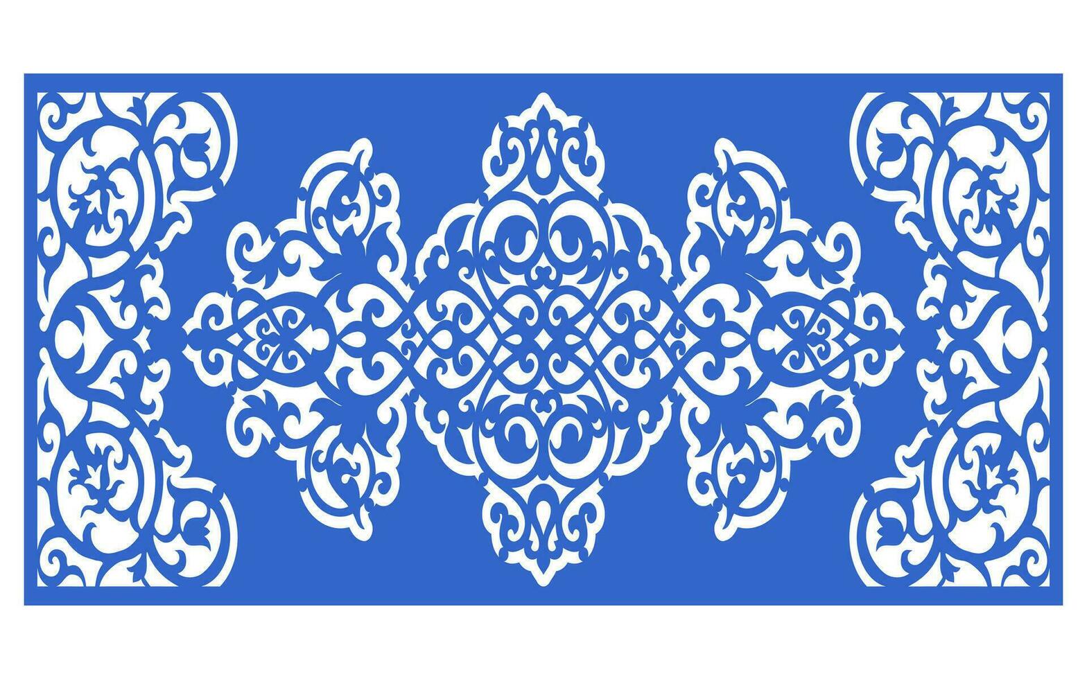 Decorative floral patterns, geometric template for cnc laser cutting vector