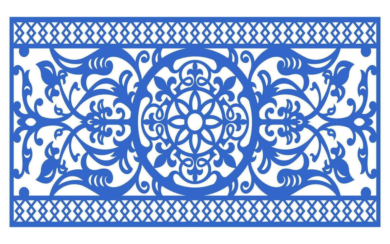 Decorative floral patterns, geometric template for cnc laser cutting vector