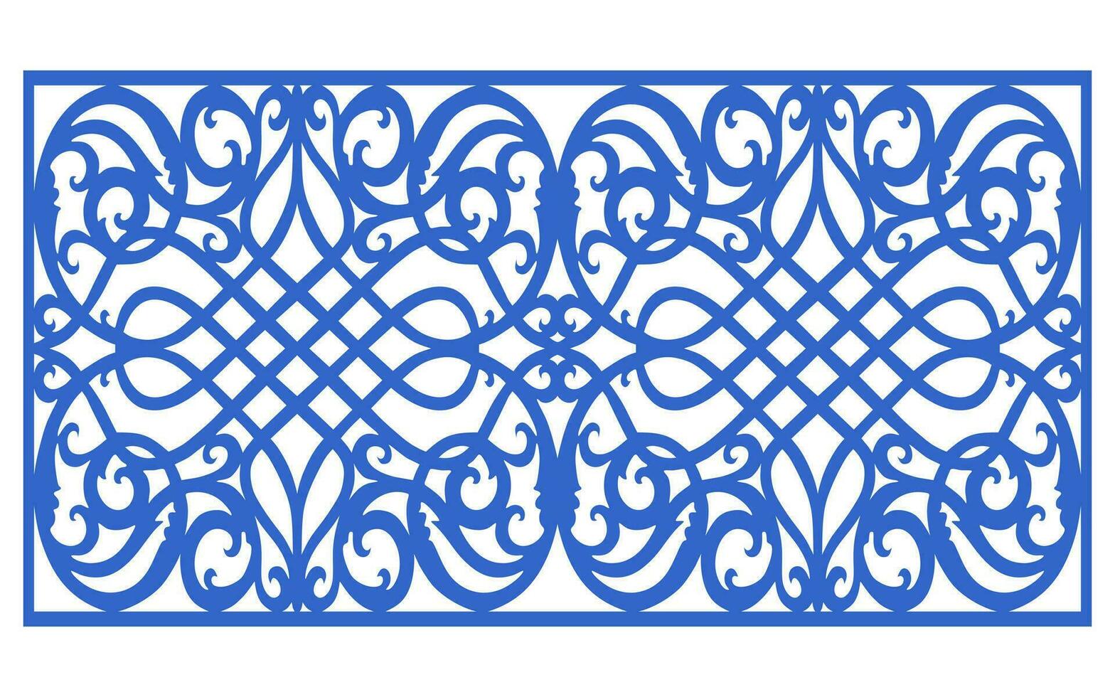 Decorative floral patterns, geometric template for cnc laser cutting vector