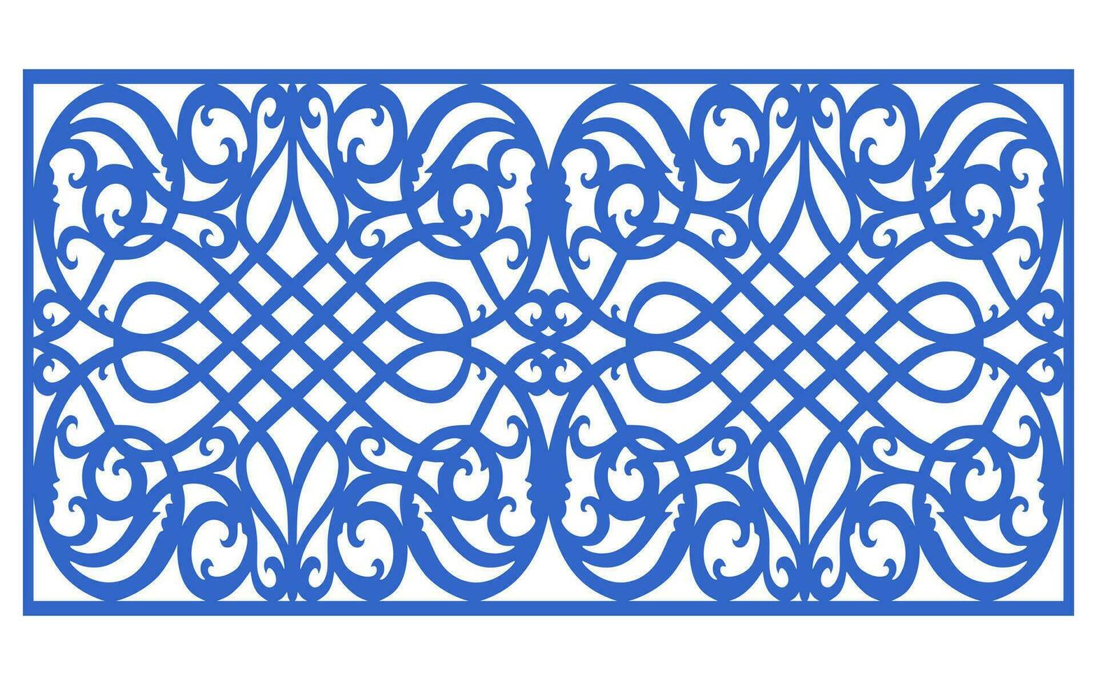 Decorative floral patterns, geometric template for cnc laser cutting vector