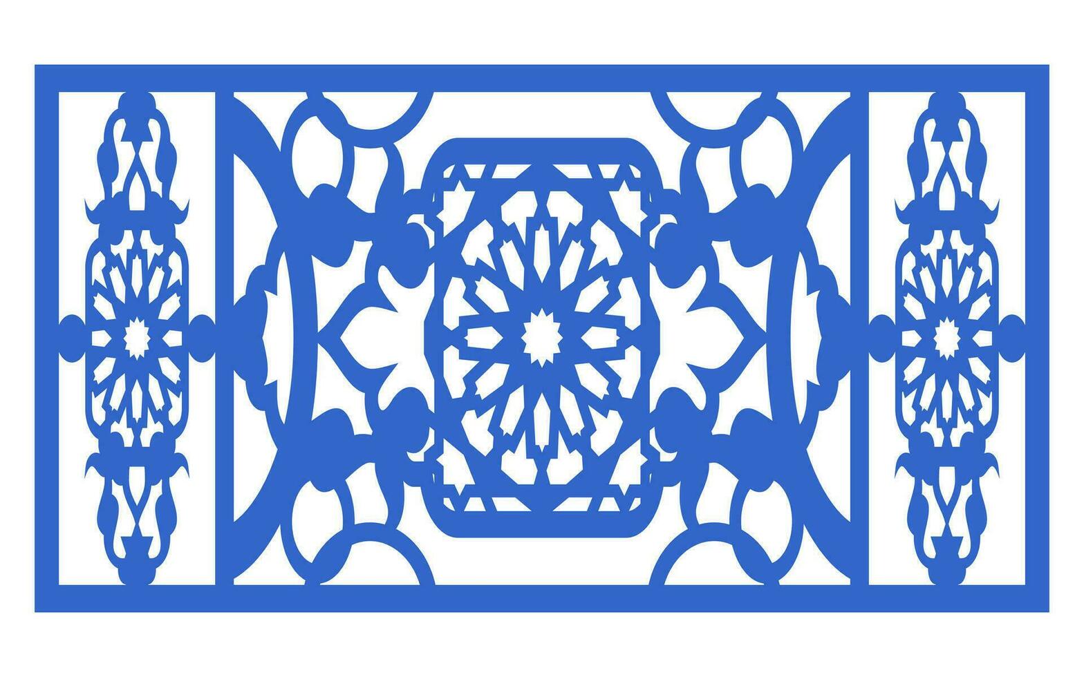 Decorative floral patterns, geometric template for cnc laser cutting vector