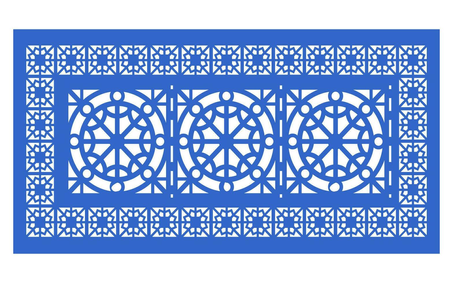 Decorative floral patterns, geometric template for cnc laser cutting vector