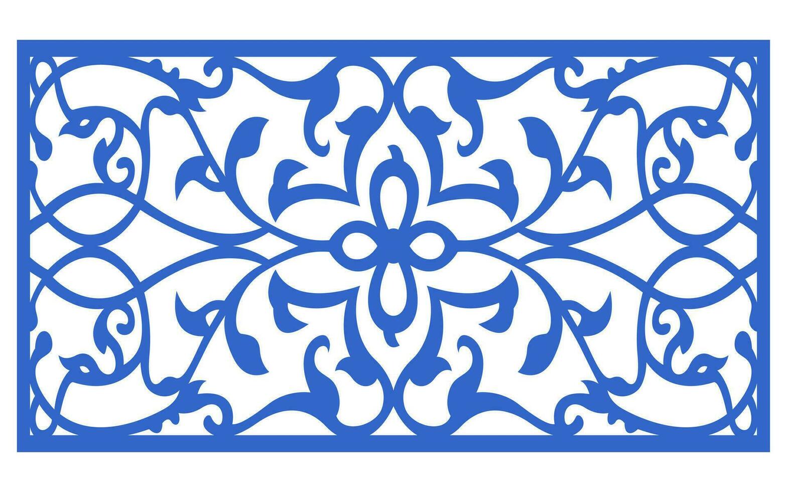Decorative floral patterns, geometric template for cnc laser cutting vector