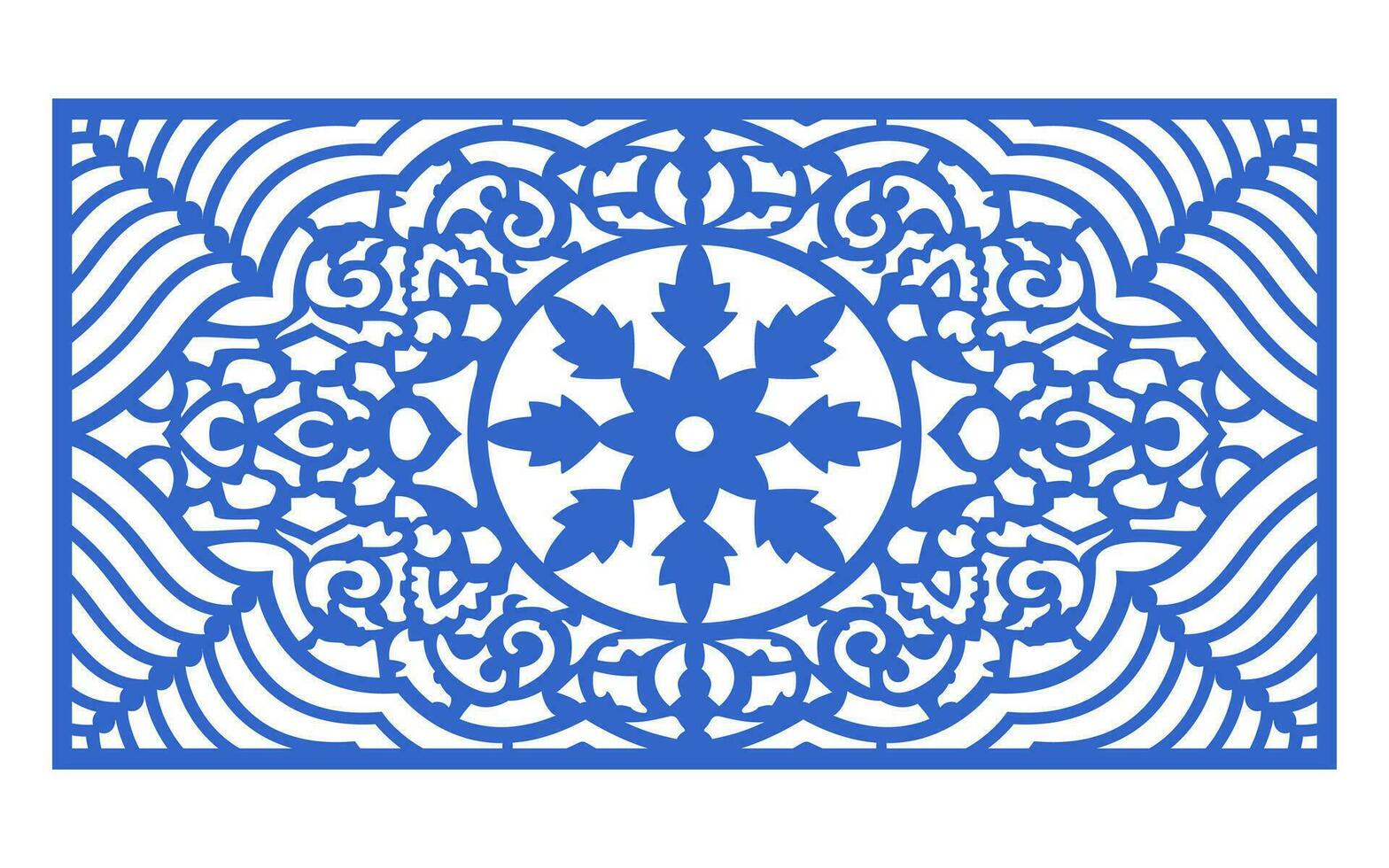 Decorative floral patterns, geometric template for cnc laser cutting vector