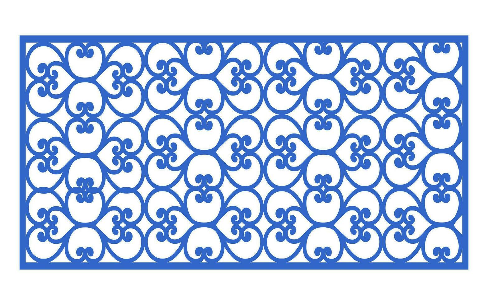 Decorative floral patterns, geometric template for cnc laser cutting vector