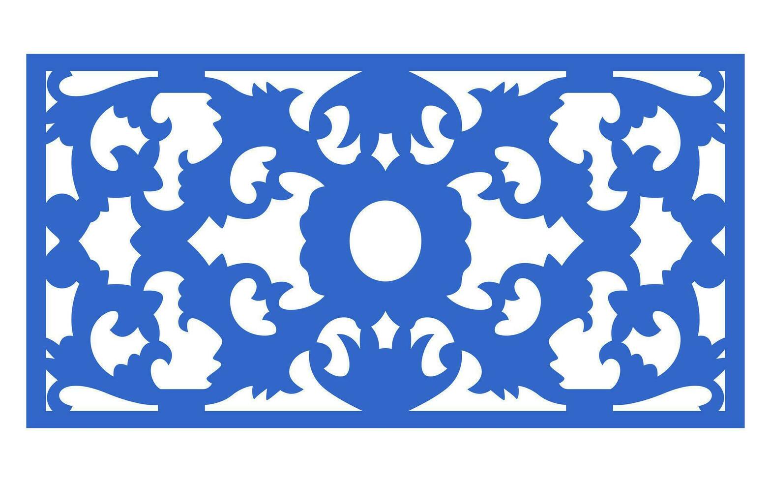 Decorative floral patterns, geometric template for cnc laser cutting vector