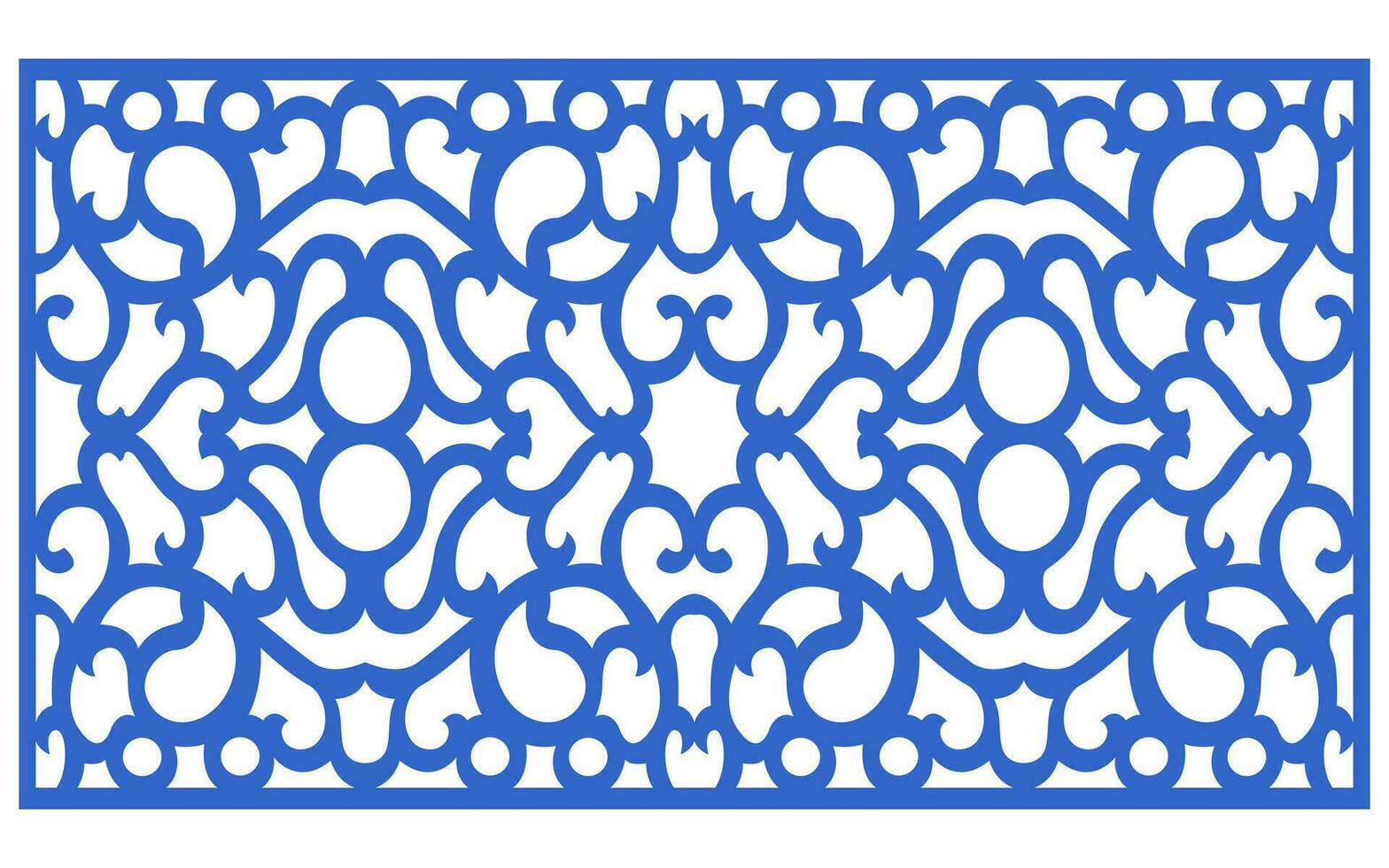 Decorative floral patterns, geometric template for cnc laser cutting vector