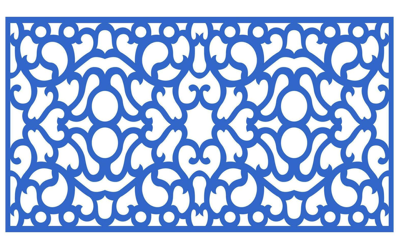 Decorative floral patterns, geometric template for cnc laser cutting vector