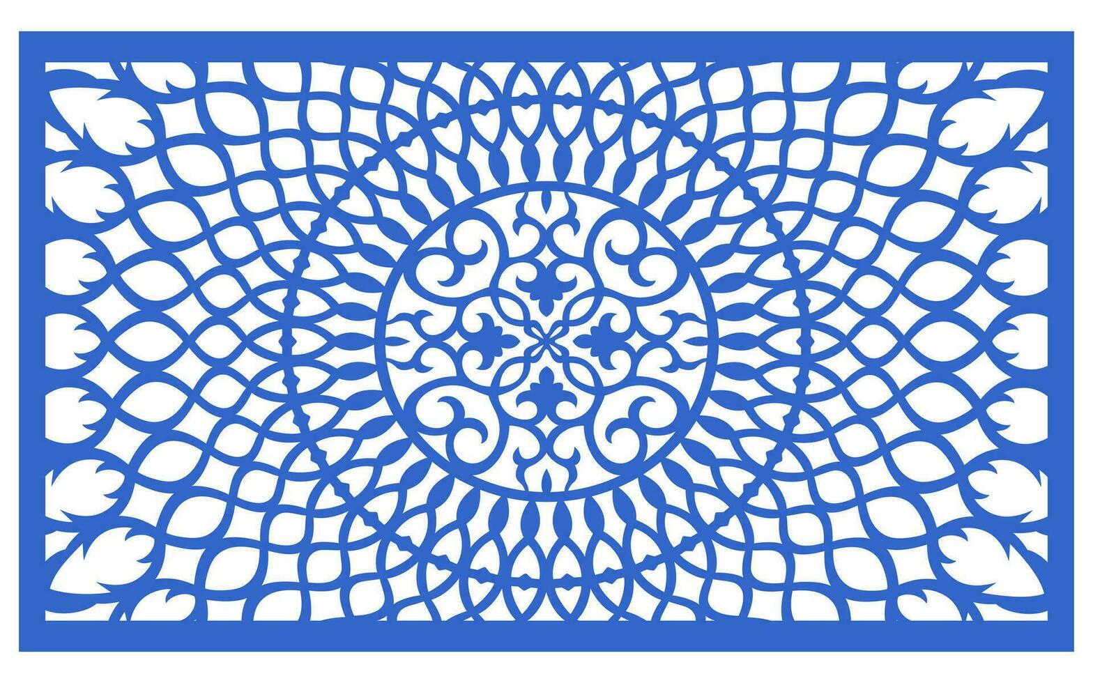 Decorative floral patterns, geometric template for cnc laser cutting vector