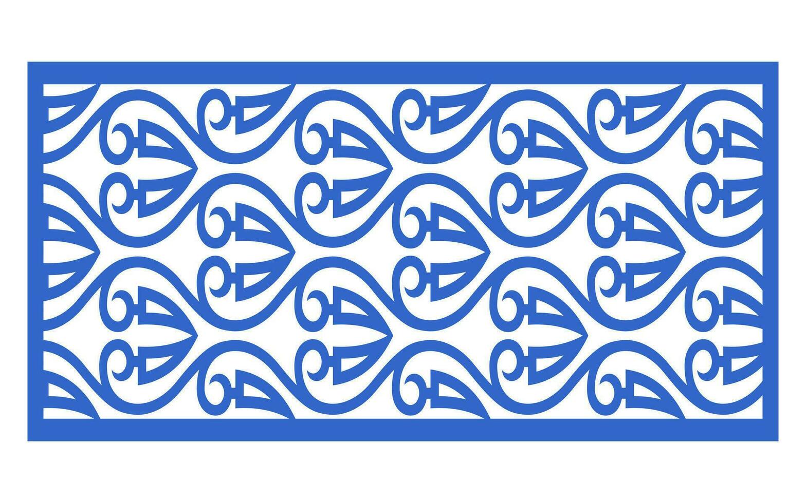 Decorative floral patterns, geometric template for cnc laser cutting vector