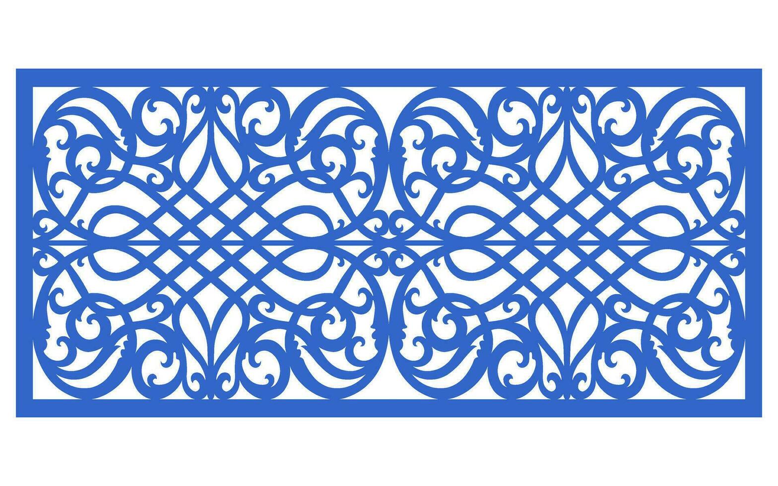 Decorative floral patterns, geometric template for cnc laser cutting vector
