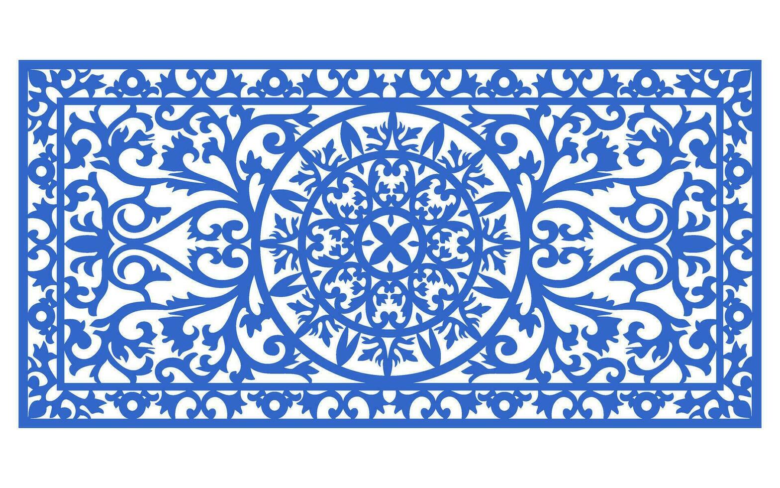 Decorative floral patterns, geometric template for cnc laser cutting vector