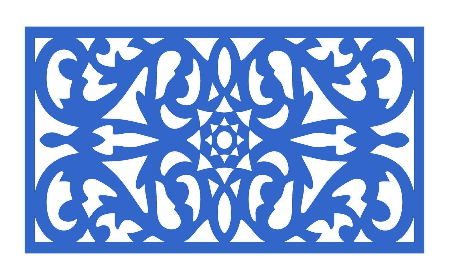 Decorative floral patterns, geometric template for cnc laser cutting vector