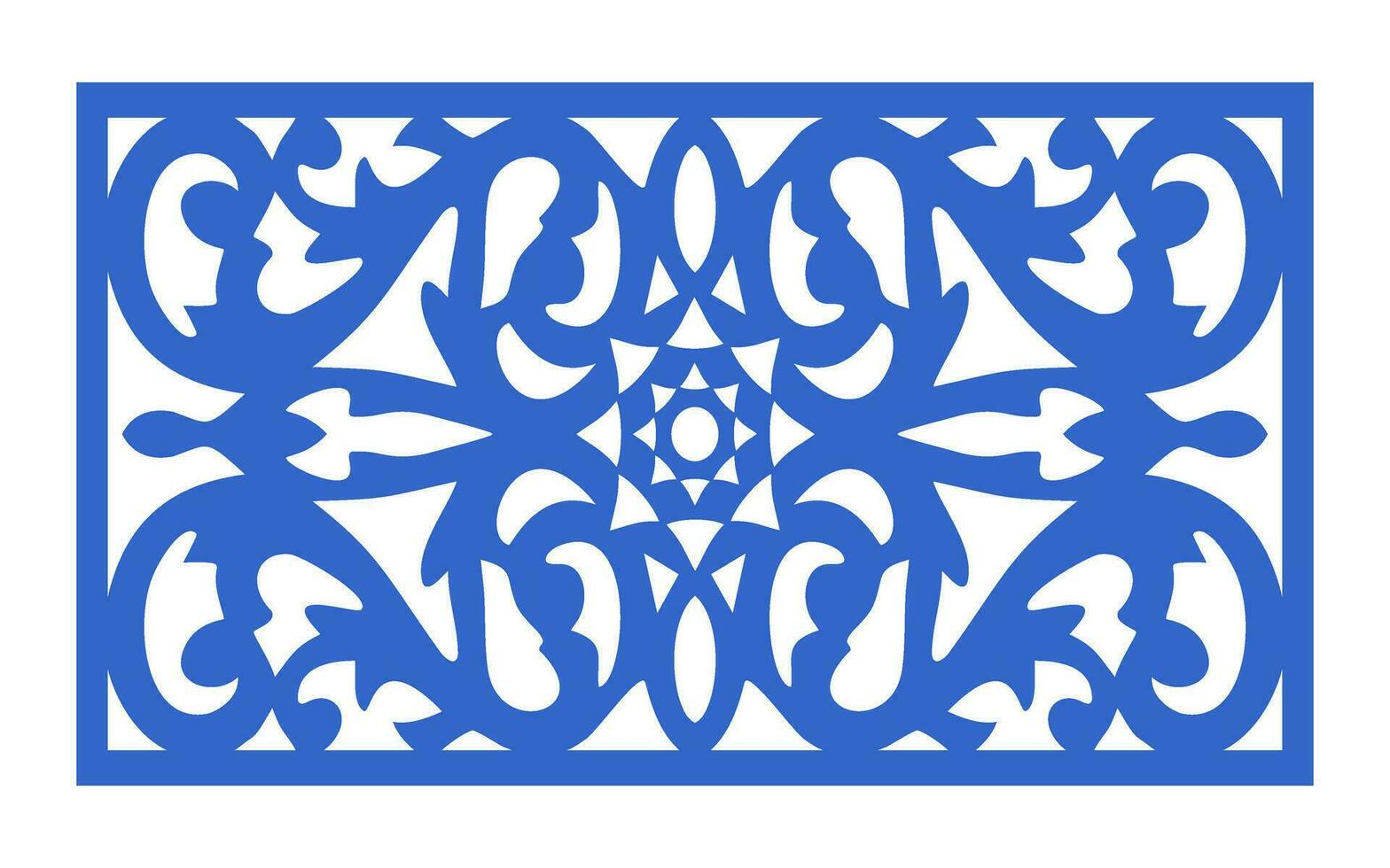 Decorative floral patterns, geometric template for cnc laser cutting vector