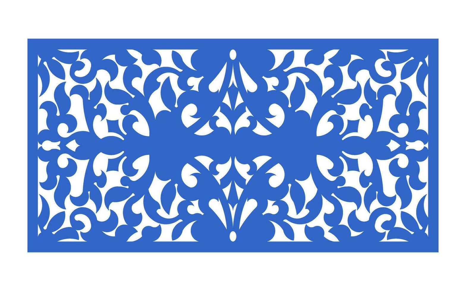 Decorative floral patterns, geometric template for cnc laser cutting vector