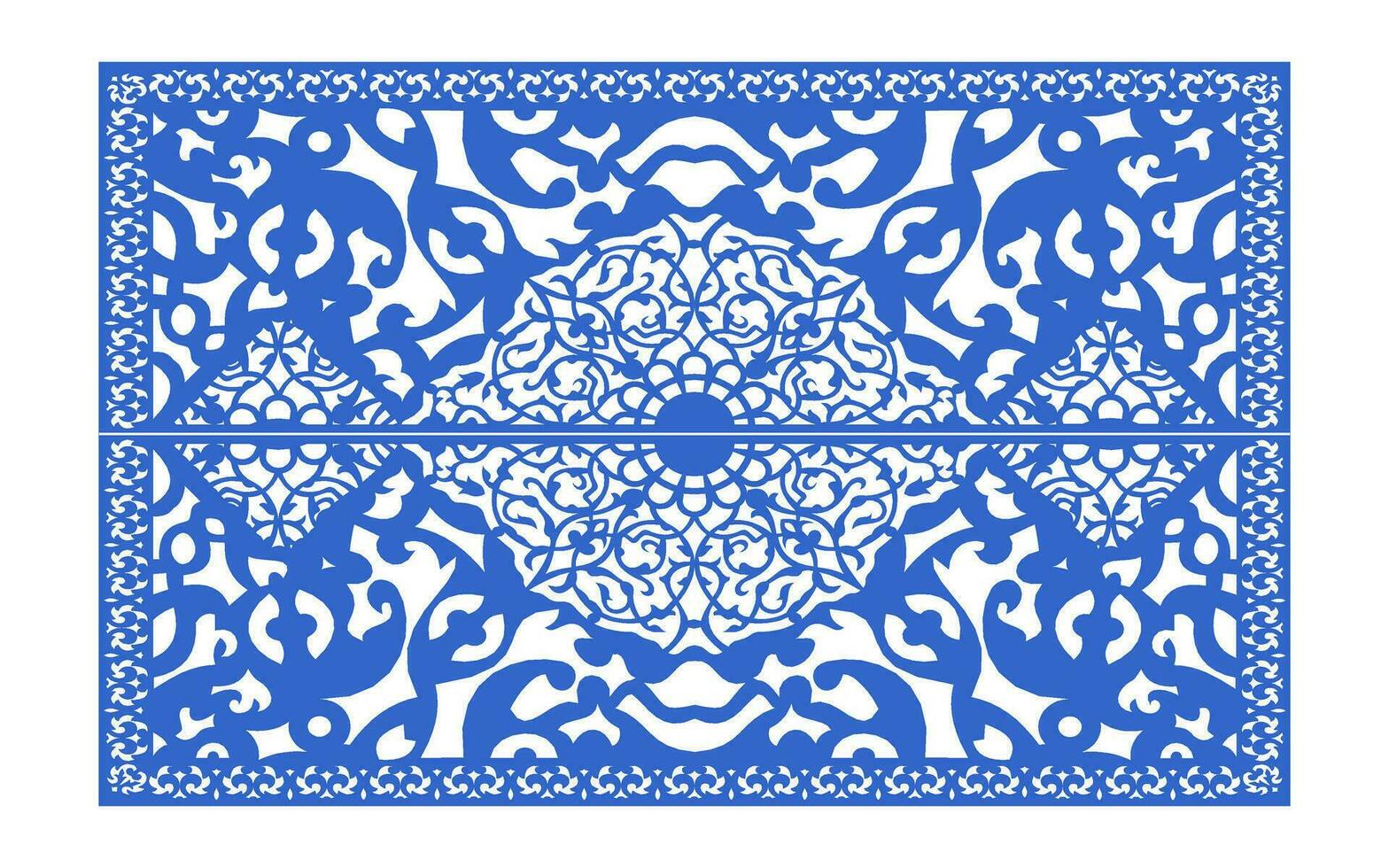 Decorative floral patterns, geometric template for cnc laser cutting vector