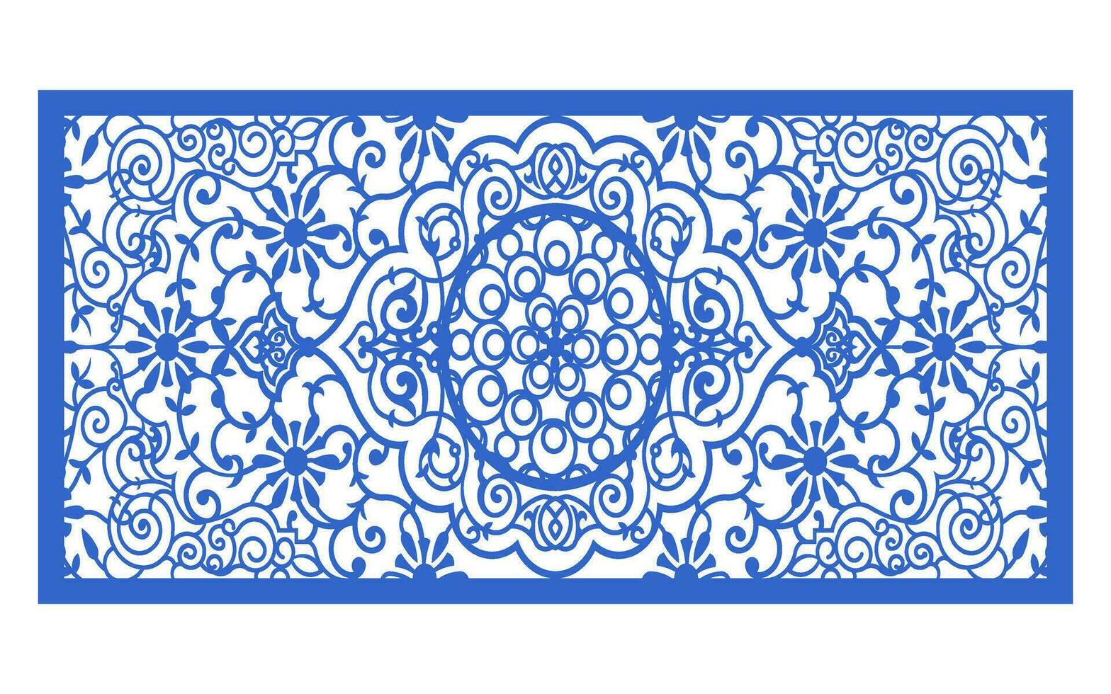 Decorative floral patterns, geometric template for cnc laser cutting vector