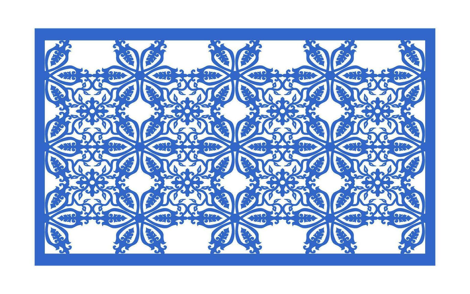 Decorative floral patterns, geometric template for cnc laser cutting vector