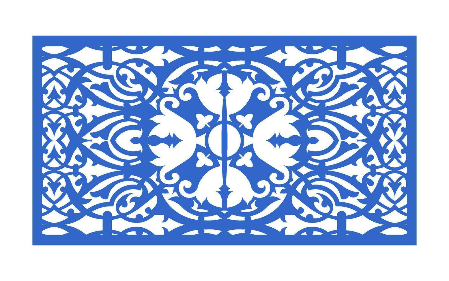 Decorative floral patterns, geometric template for cnc laser cutting vector