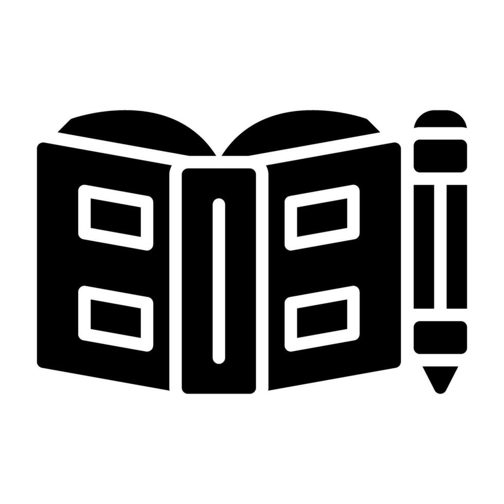 Open book with pen Vector Icon