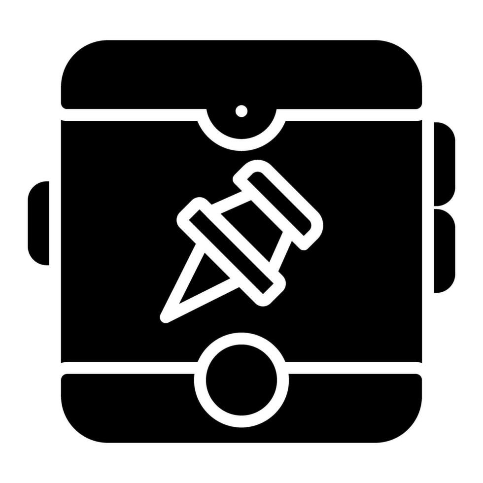 Thumbtack with tablet Vector Icon