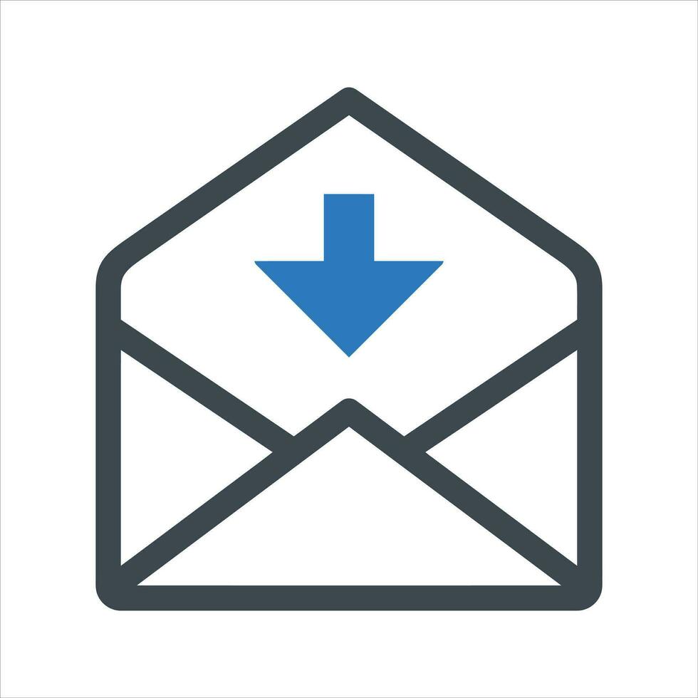 Download email icon. Vector and glyph