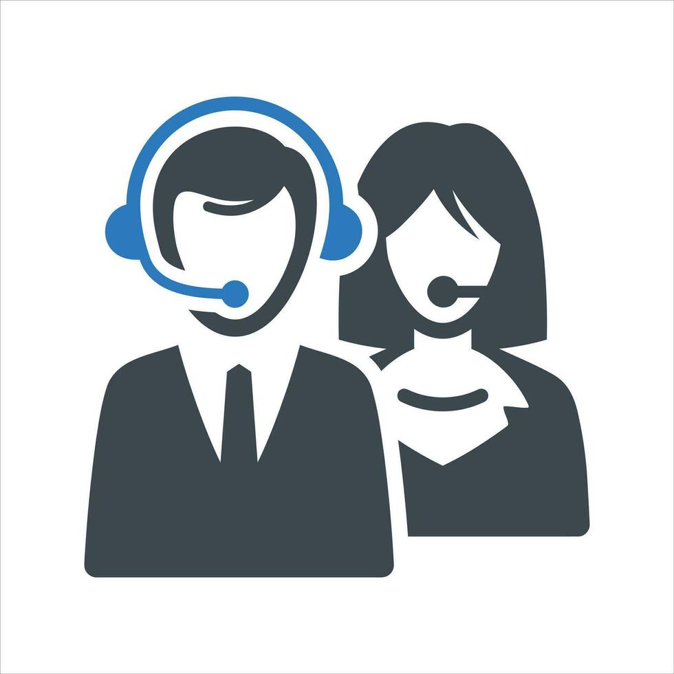 Call center icon. Vector and glyph